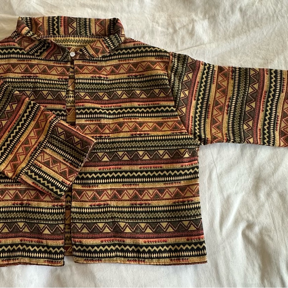 Southwestern Tapestry Cape Jacket with Sleeves – Poncho Style